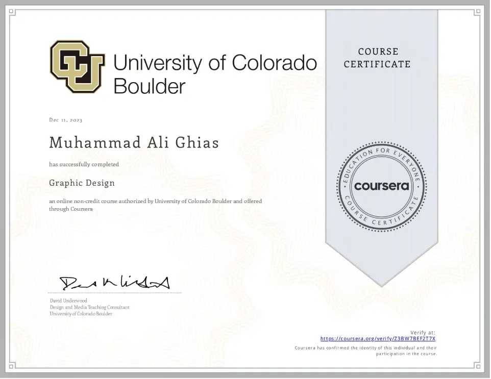Graphic Design certificate